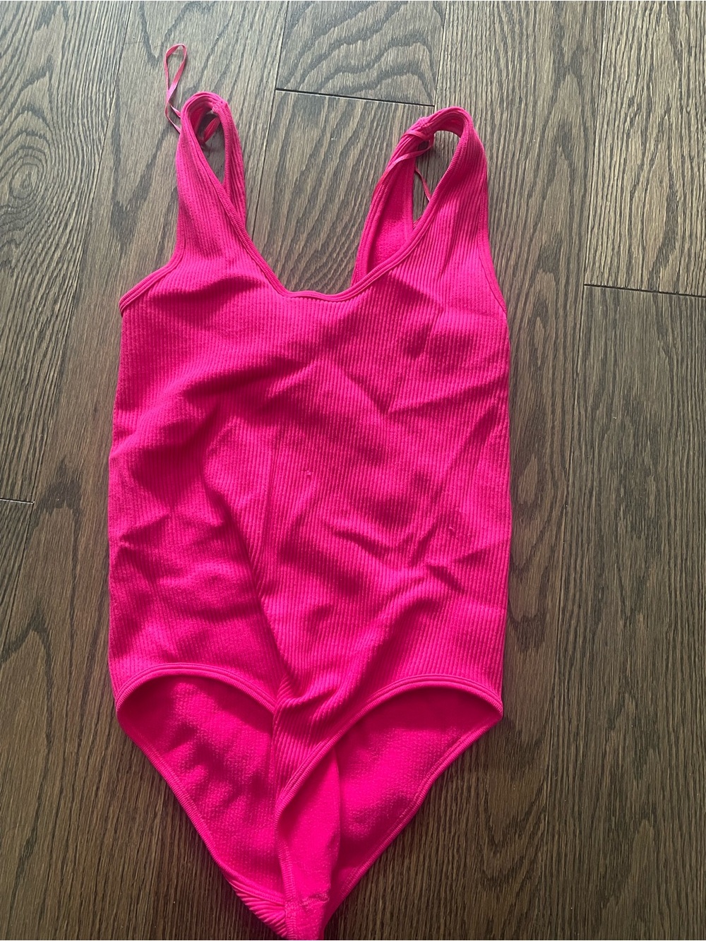 Zara Hot Pink Ribbed bodysuit